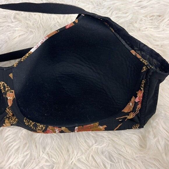 Torrid Wire-Free Lightly Lined Print Racerback Bra 42DDD Cheetah Floral Print - Picture 3 of 12